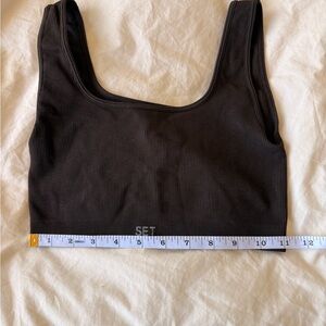 SET Active Brown Ribbed Sports Bra